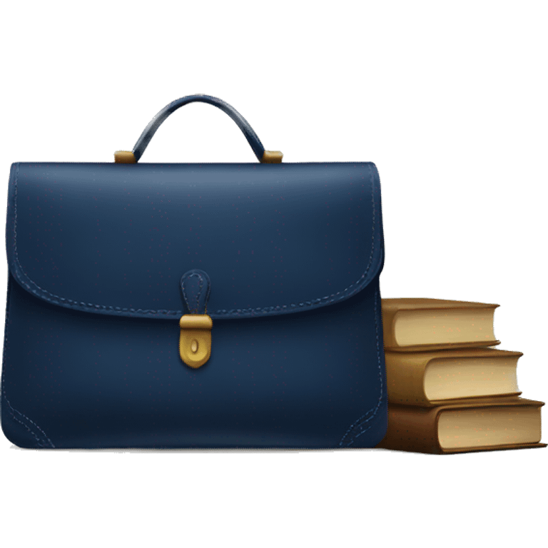 vintage bag with book dark blue emoji