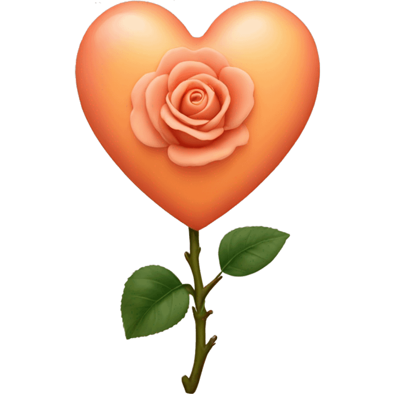 Peachy color heart with a rose  emoji