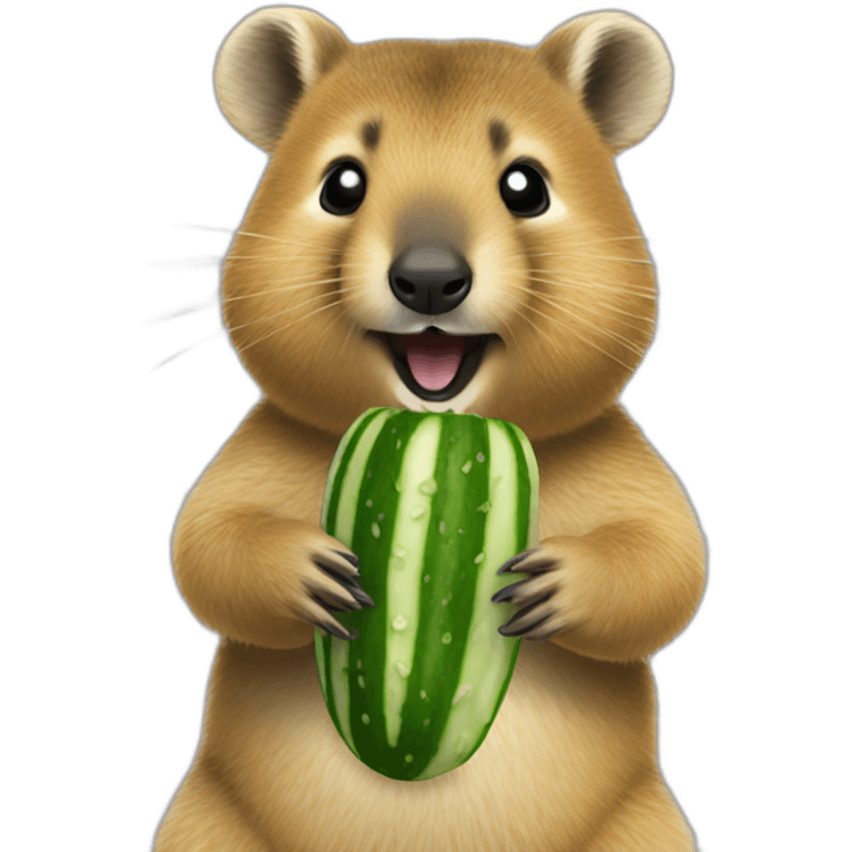 quokka eating cucumber emoji