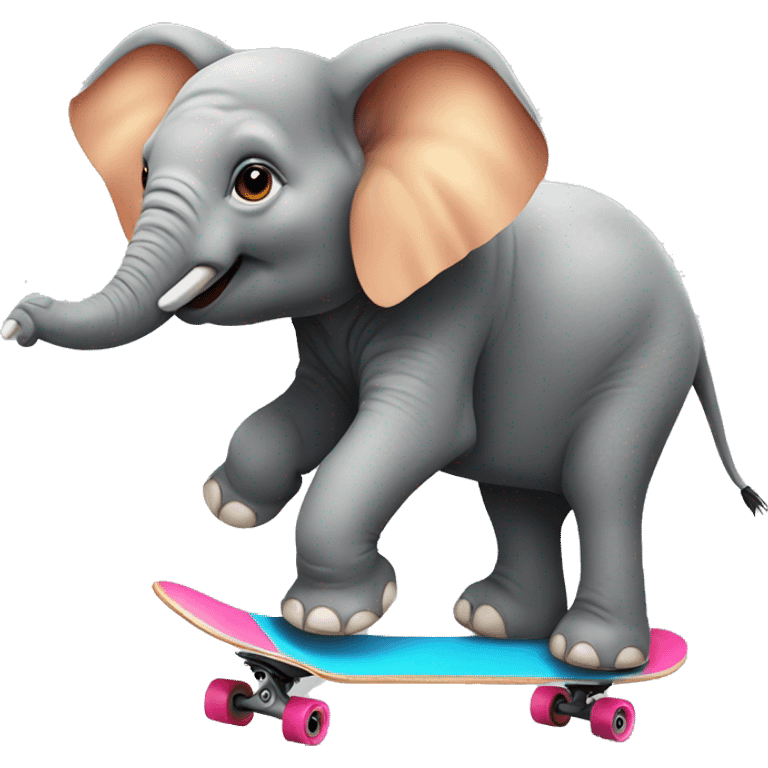 Elephant in a skateboard  emoji