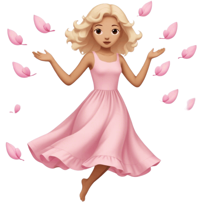 pastel pink spring dress floating in the air emoji