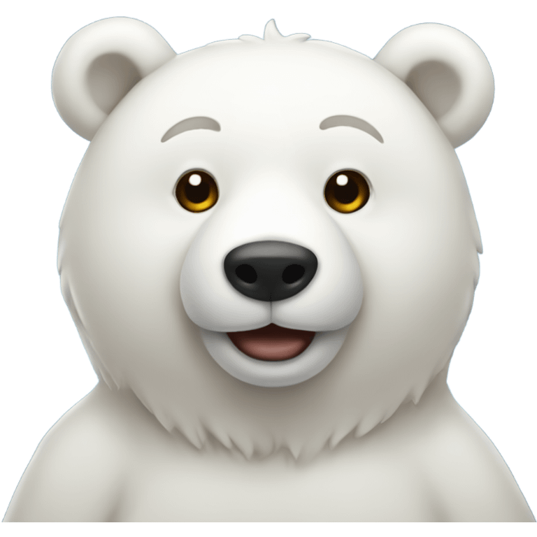 White bear with stars around it emoji