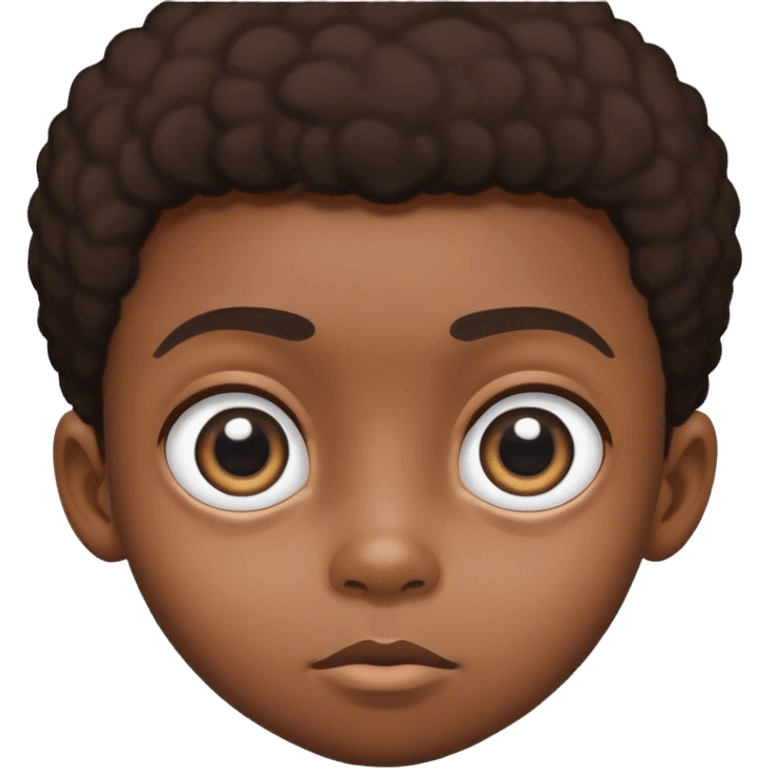 Big eyed big head black boy emoji