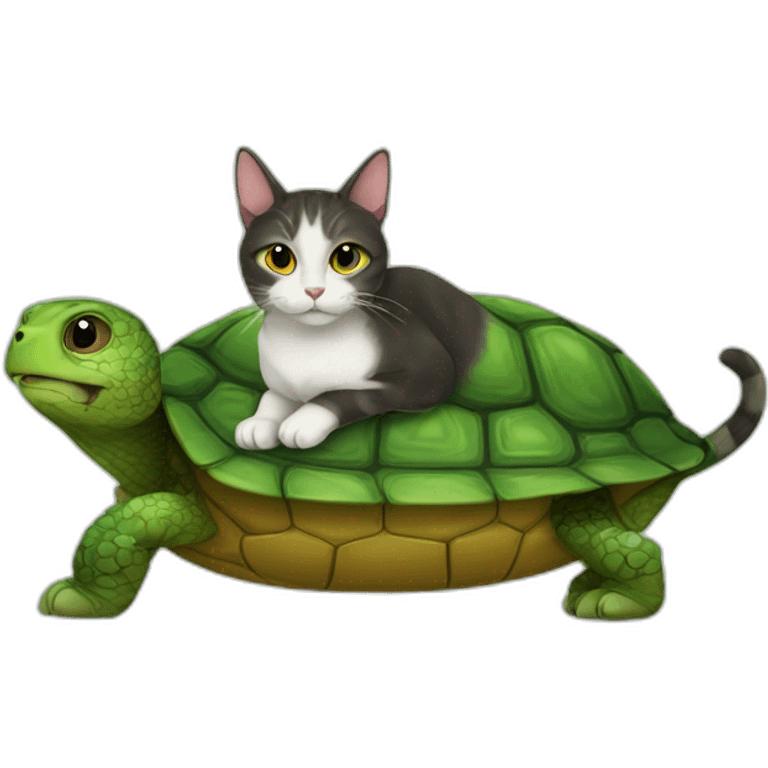 cat on turtle emoji