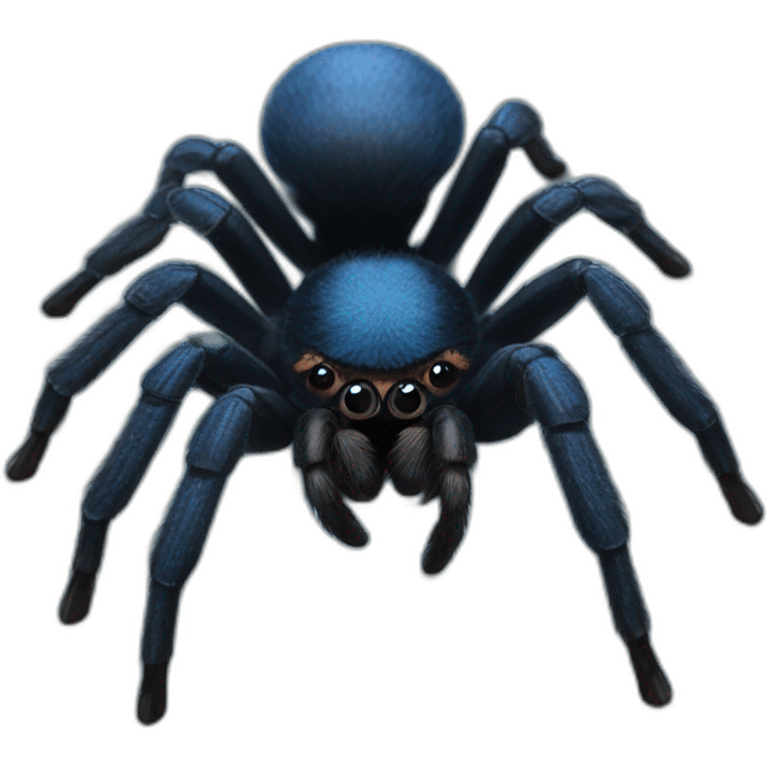 Realistic black and Blue tarantula emoji