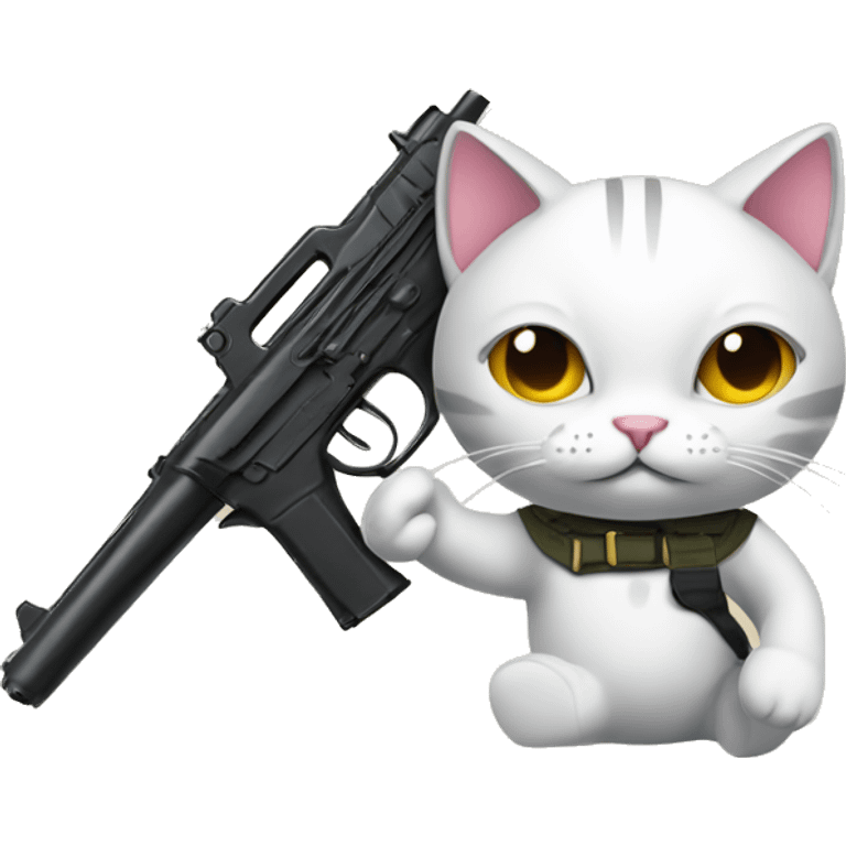 Cat with a gun emoji