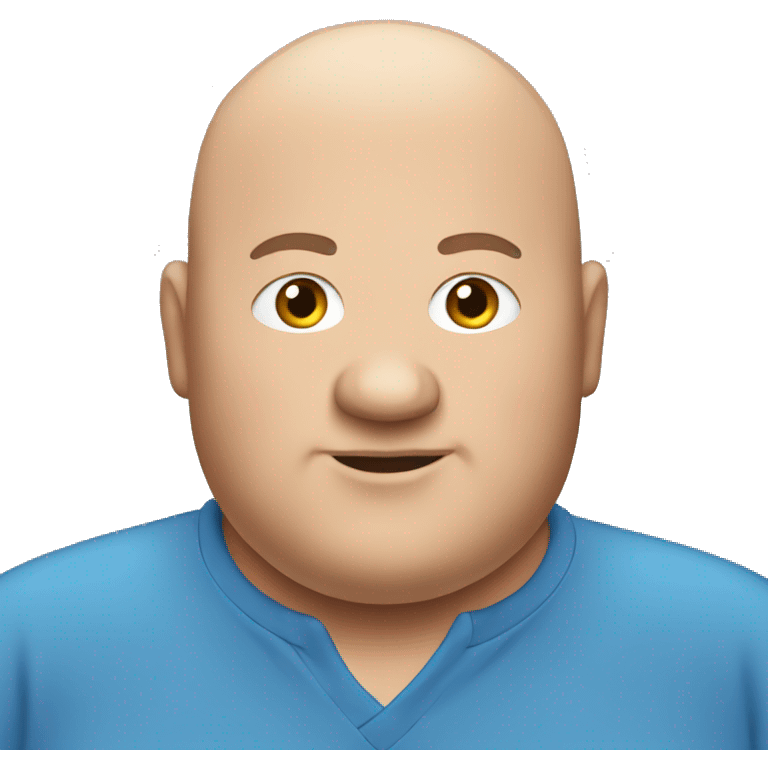 fat man with blue shirt and bald hair emoji