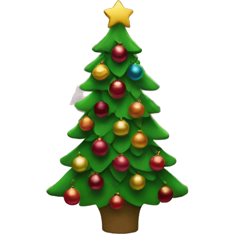 Christmas tree with burgundy decorations  emoji