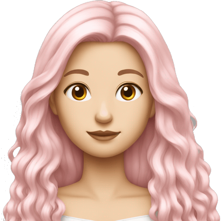 Light Pink long hair white girl emoji