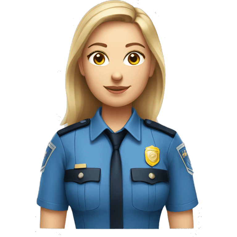 caucasian female police officer blue shirt emoji