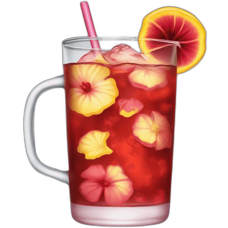 Hibiscus iced tea emoji