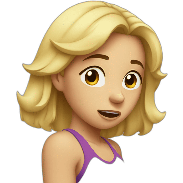 Woman crying in workout emoji