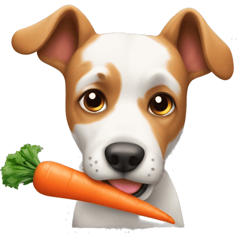 Dog chewing carrot emoji