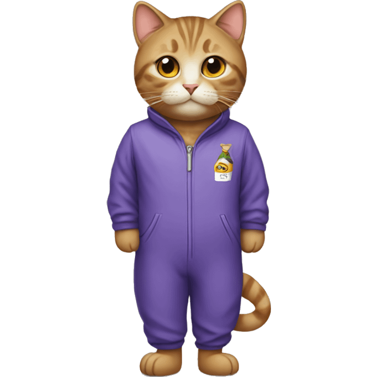 cat in a New Year's jumpsuit emoji