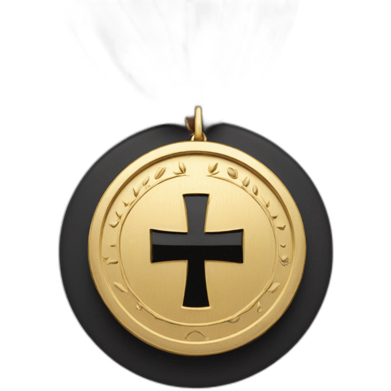 1 Gold with black and red accents cross medal emoji