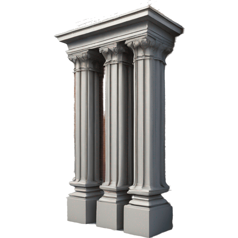 cast iron metal column structure pilar, modern frontal emoji