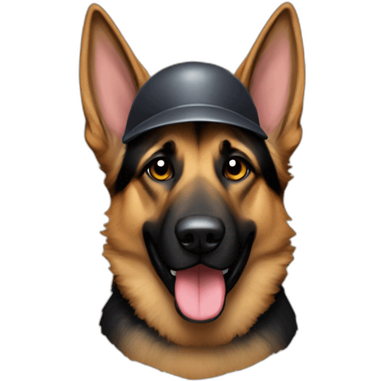 German Shepard with a bat on its head emoji