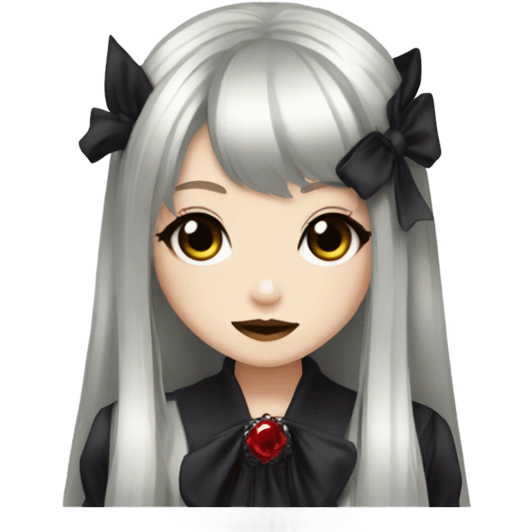 Vampire hime gyaru girl black hair emoji