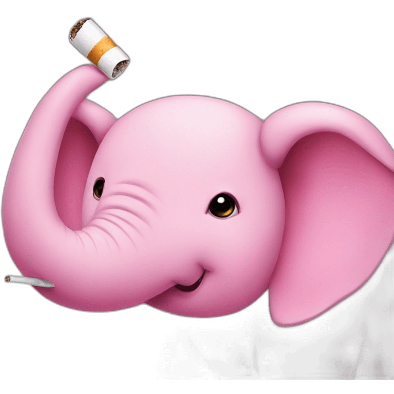 Pink elephant with a cigarette emoji