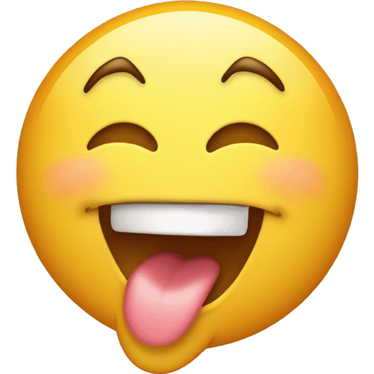 funny laughing emoji with a tongue emoji