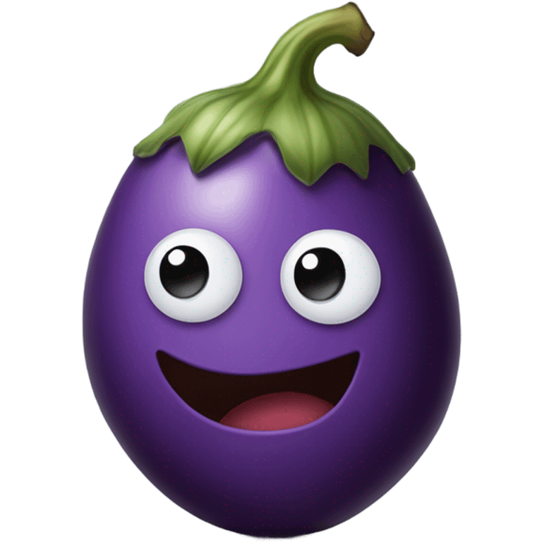 Kissing eggplant emoji