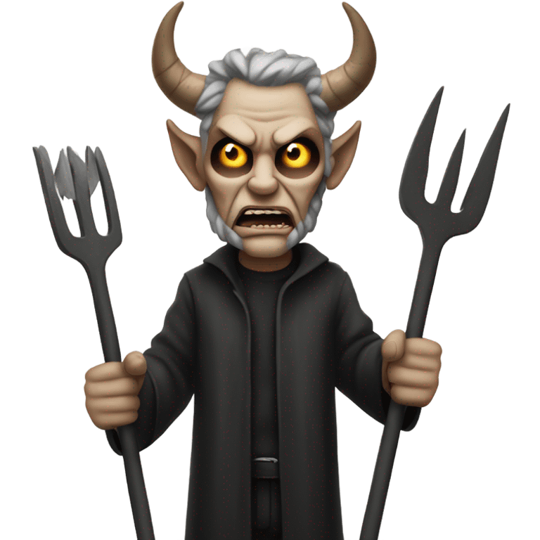 satan with pitchfork emoji