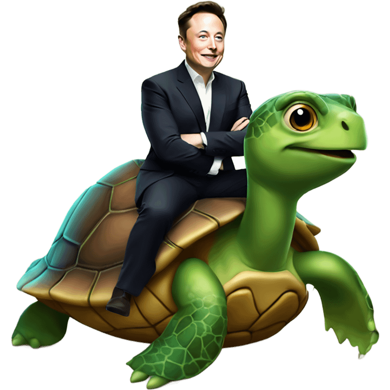 elon musk riding a turtle emoji