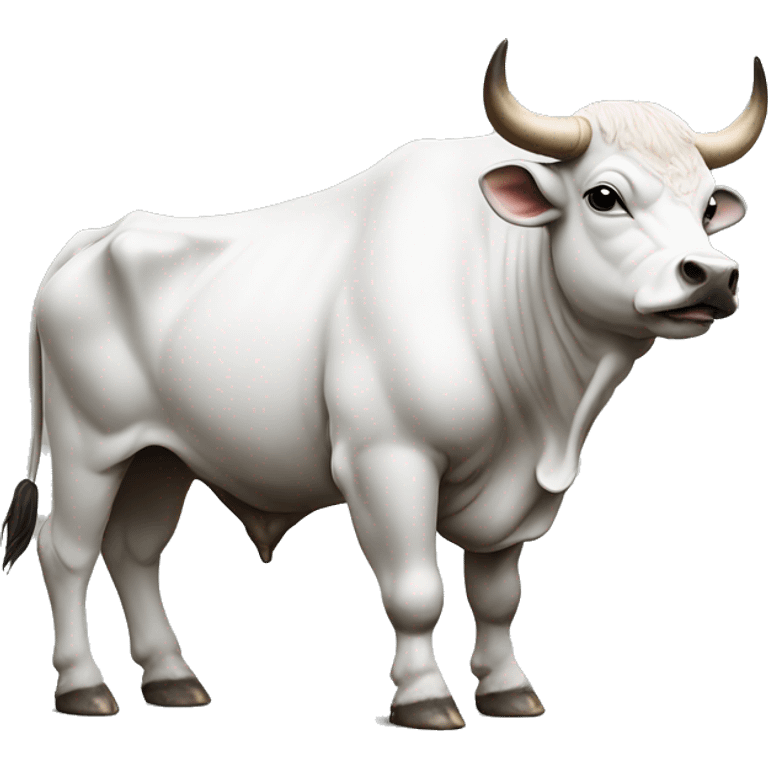 Side view of nandi bull sitting white  emoji