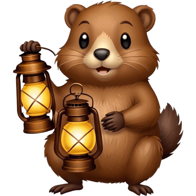 Beaver with inscription good night  emoji