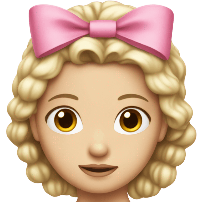 White princess in a pink bow emoji