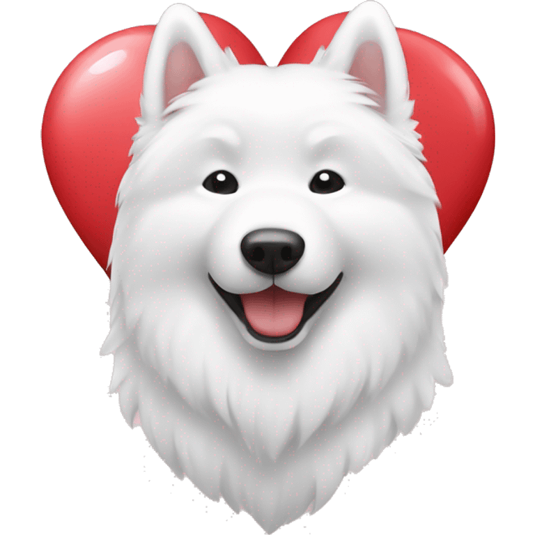 Samoyed with heart emoji