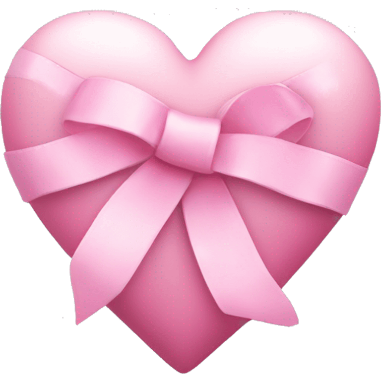 white heart with pink ribbon  emoji