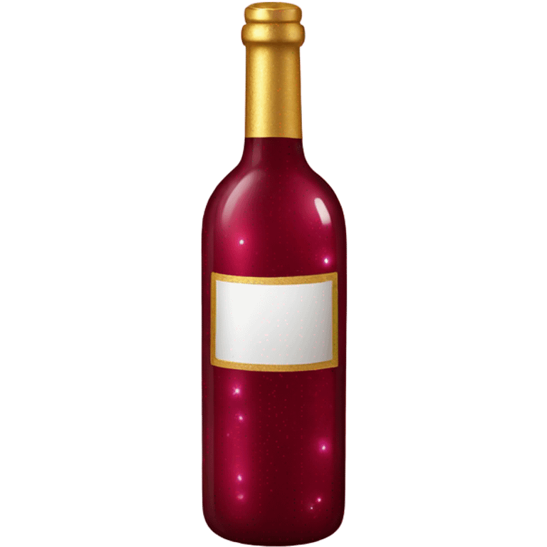 Glittery bottle of wine  emoji