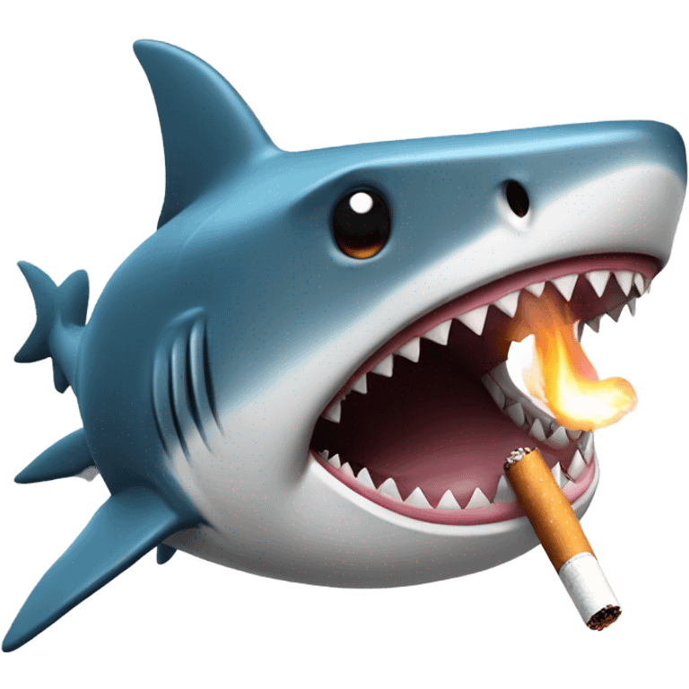 Shark smoking a cigarette  emoji