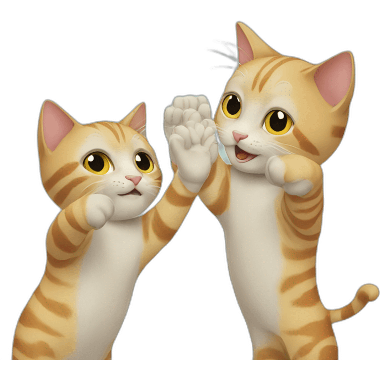 High fiving cats emoji