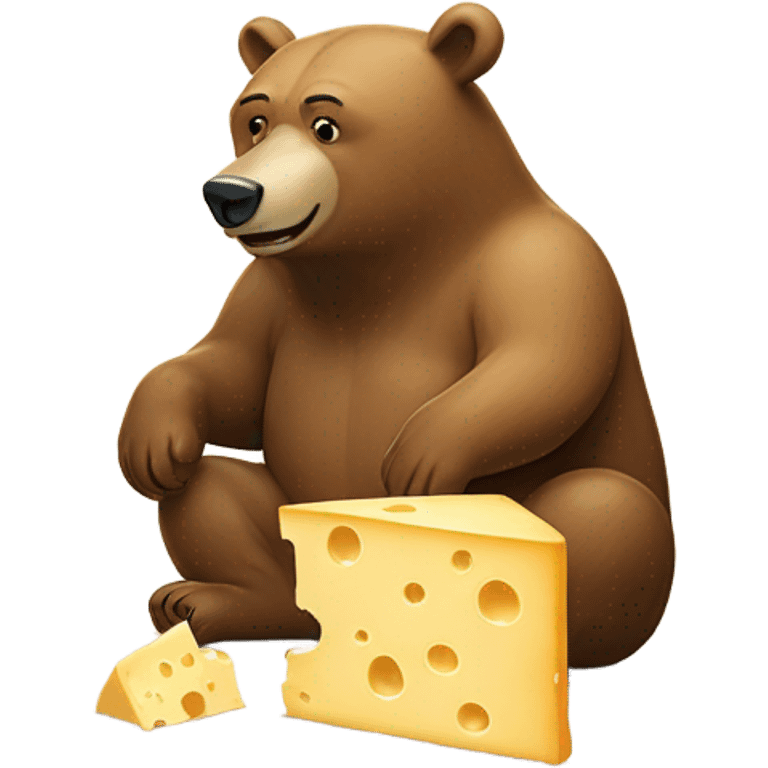 Bear pooping cheese emoji