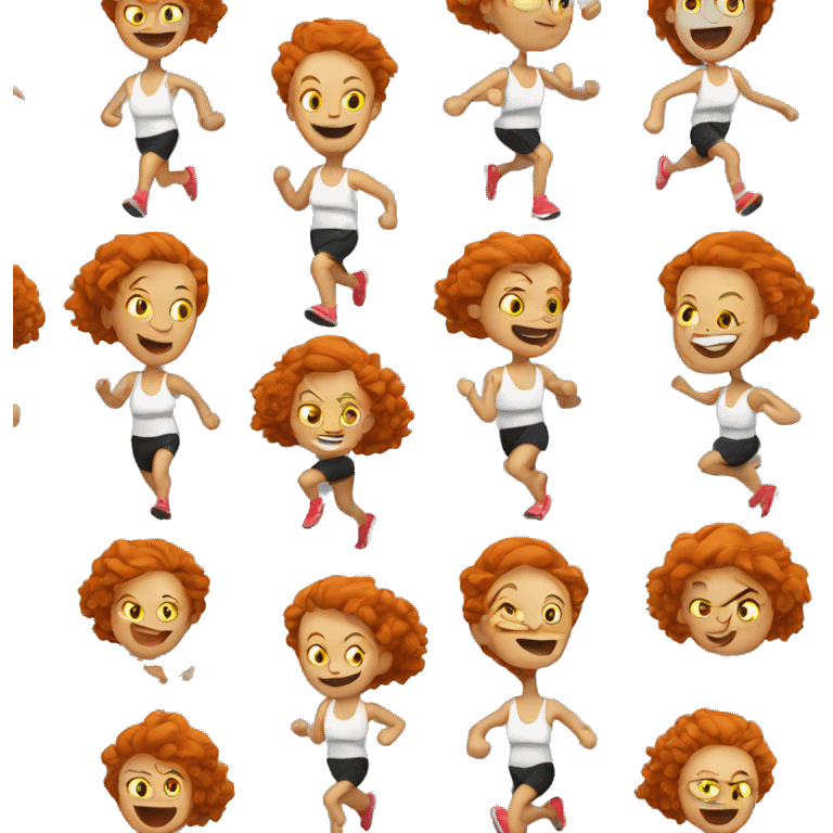 Ginger woman running marathon  emoji