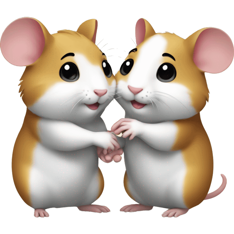 two hamsters giving handshake  emoji