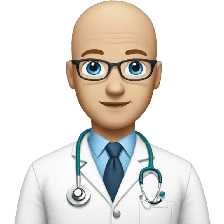 Bald doctor male with blue eyes  emoji