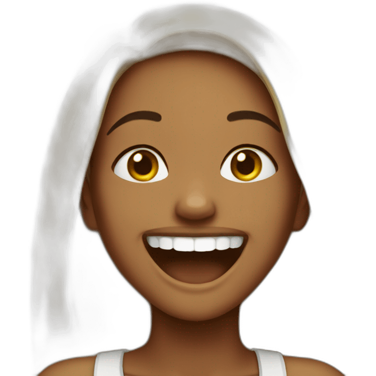 Sudanese girl laughing emoji