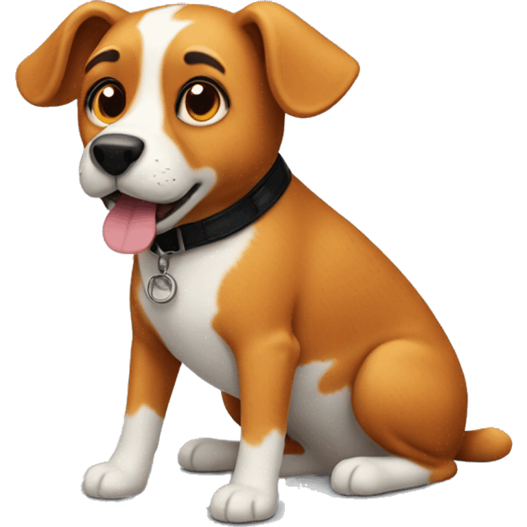 Ginger dog with pointy ears and black muzzle emoji