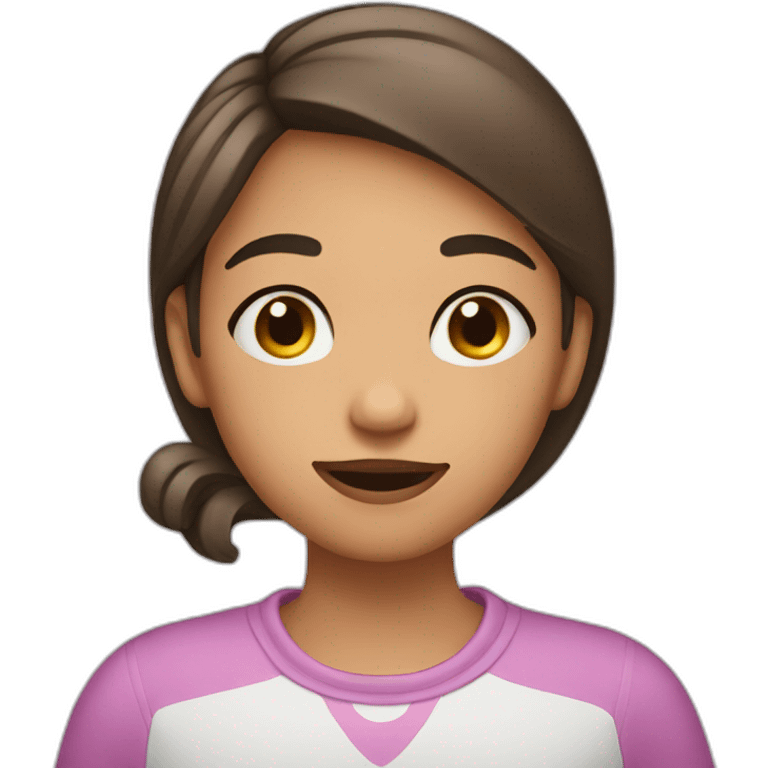 a girl where she put her both left and right hand under her chin emoji