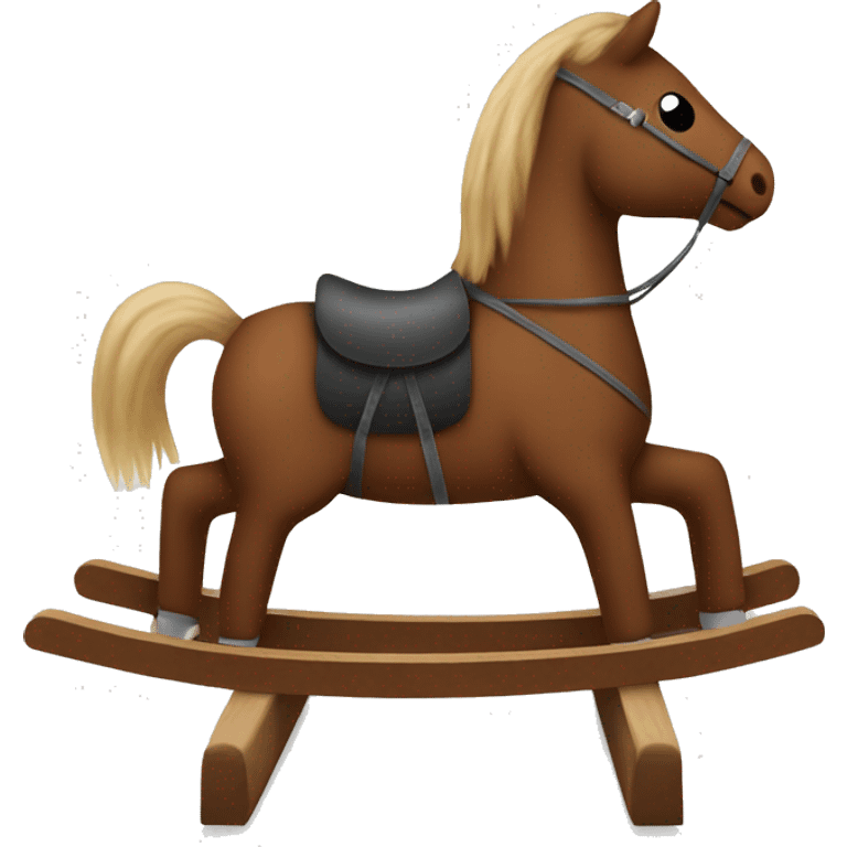 a cute brown corduroy rocking horse emoji