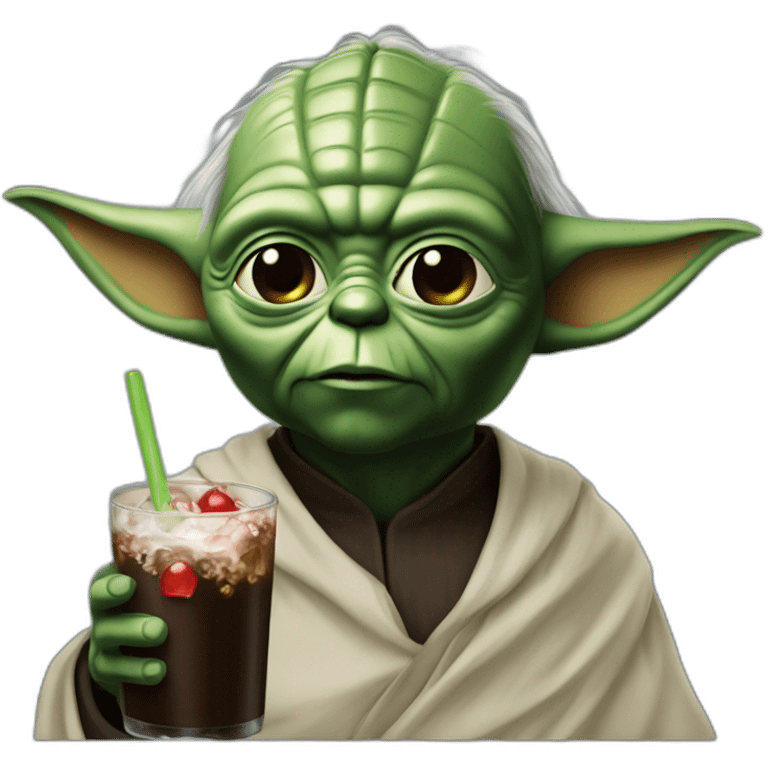 Dark vador buvant un coca  avec Yoda  emoji