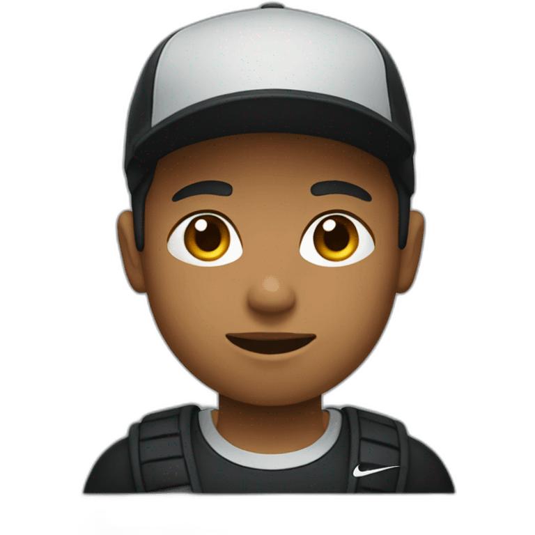 A boy wearing a black Nike T-shirt emoji