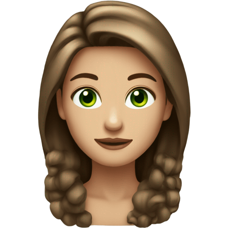 Beautiful lady with green eyes e long hair brown  emoji