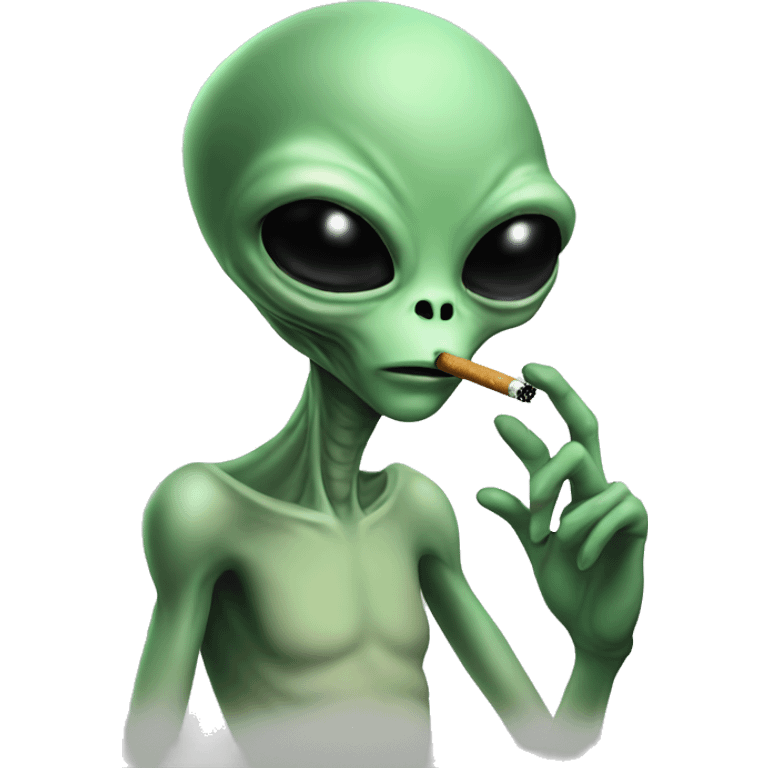 alien with cigarette  emoji