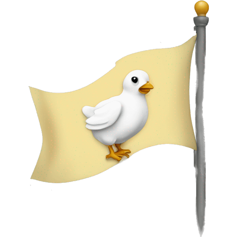 White flag with baby chick logo emoji