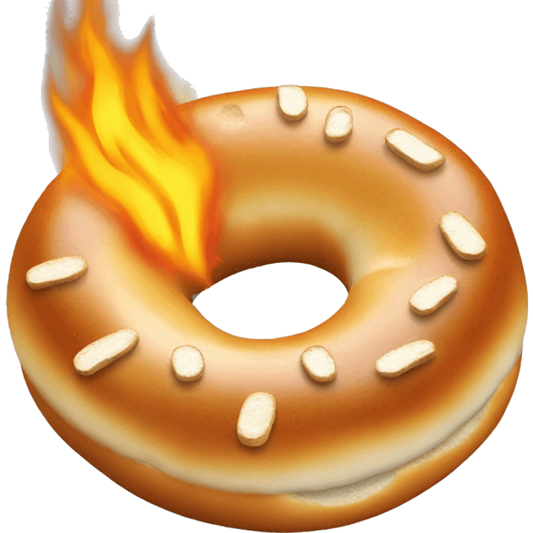 Bagel on fire  emoji