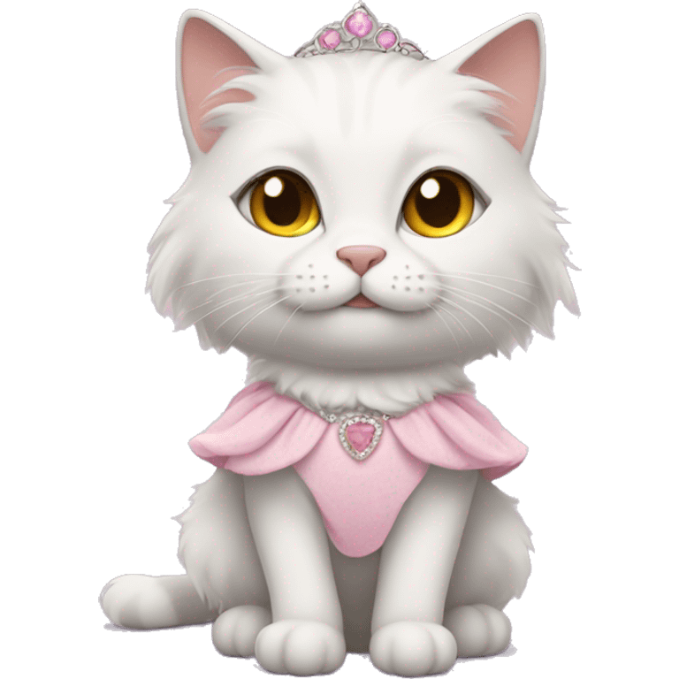 fluffy cat in a princess dress  emoji